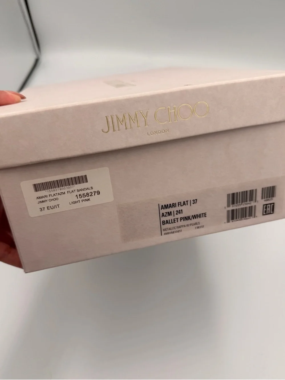 Jimmy Choo Amari Pearl Embellished Sandals Ballet Pink Size 37 NIB - Picture 15 of 15